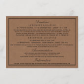 Eet, Drink & Get Getrouwd Rustieke Kraft Trouwkaar Informatiekaartje (Achterkant)