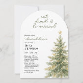 Eet Drink Getrouwd Boog Kerst Proefbruiloftsdiner  Kaart (Voorkant)