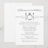 Eet Drink Getrouwd Gray Script Probedineren Kaart (Voorkant / Achterkant)