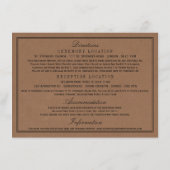 Eet, Drink & Getrouwd Rustieke Kraft Trouwkaart Informatiekaartje (Achterkant)