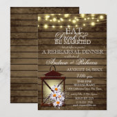 Eet Drink Getrouwd Rustieke Lantaarn Repetitie Din Kaart (Voorkant / Achterkant)