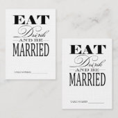 Eet Drink & getrouwd zijn, linnen tafel nummer Kaa Plaatskaartje (Voorkant / Achterkant)