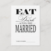 Eet Drink & getrouwd zijn, linnen tafel nummer Kaa Plaatskaartje (Achterkant)
