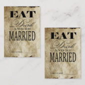 Eet Drink & getrouwd zijn,  tafel nummer Kaarten Plaatskaartje (Voorkant / Achterkant)