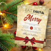 Eet, Drink Goud Winter Wonderland Vakantie Xmas Bo Kaart