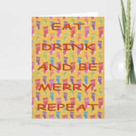 Eet drink herhalen kousenrood feestdagen kaart