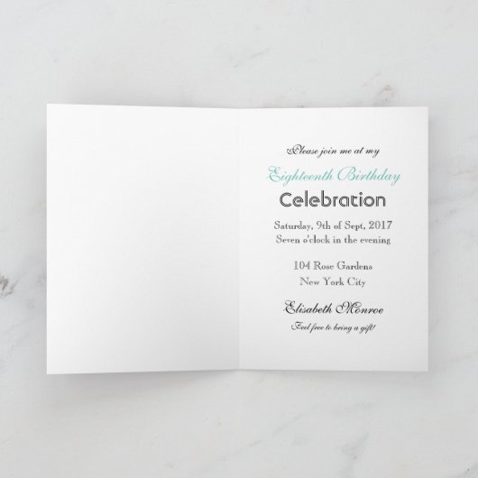 Eet, Drink, het is mijn 18e verjaardag Bedankkaart (Binnen)