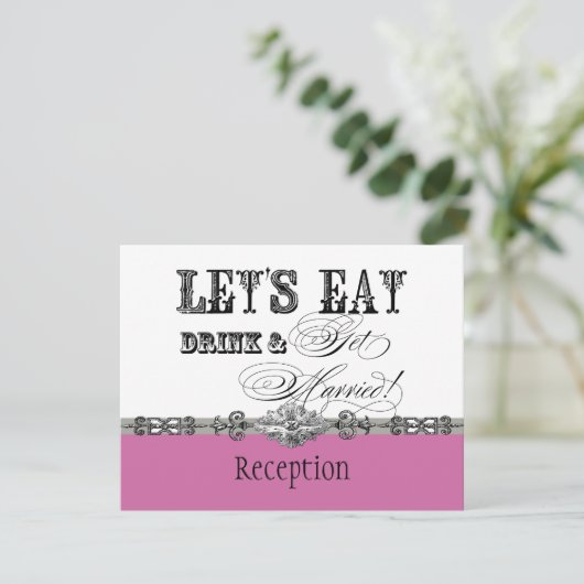 Eet, Drink in Get gehuwde Formele Ontvangst nodigt Kaart (Staand voorkant)