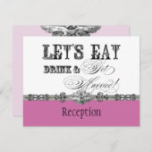 Eet, Drink in Get gehuwde Formele Ontvangst nodigt Kaart (Voorkant / Achterkant)