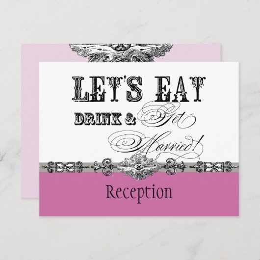 Eet, Drink in Get gehuwde Formele Ontvangst nodigt Kaart (Voorkant / Achterkant)