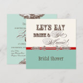 Eet, Drink in Get Married Bridal Shower Uitnodigin Kaart (Voorkant / Achterkant)