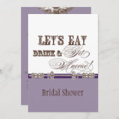 Eet, Drink in Get Married Bridal Shower Uitnodigin Kaart (Voorkant / Achterkant)