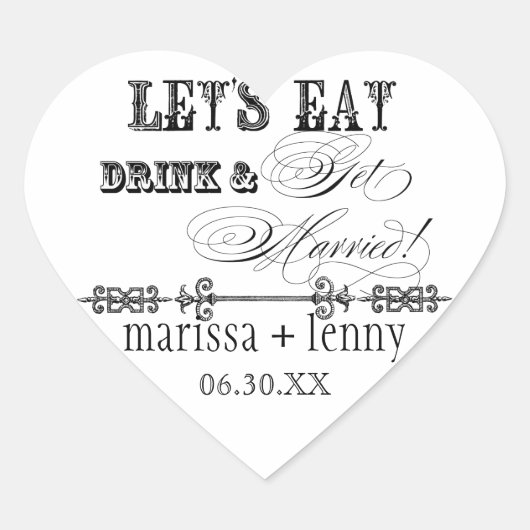 Eet, Drink in Get Married Matching Stickers of Sea (Voorkant)