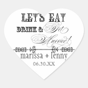 Eet, Drink in Get Married Matching Stickers of Sea