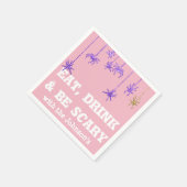 Eet Drink is eng Spider Halloween roze Paars Servet (Hoek)