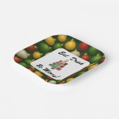 Eet, Drink, Kerstmis Vierkant Papieren Bord (Gebogen)