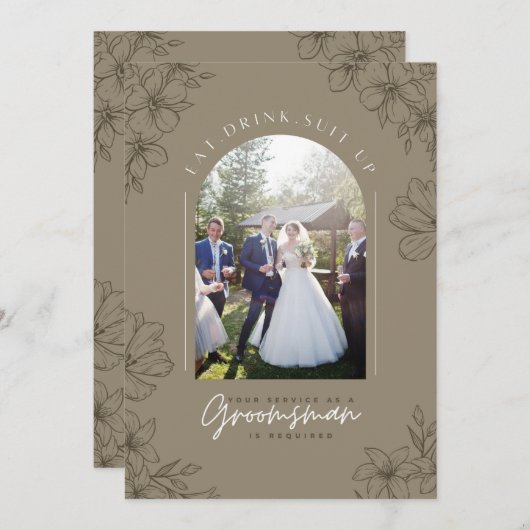 Eet, drink, kleed je aan - Bruidsjonkerdienst is v Kaart (Voorkant / Achterkant)