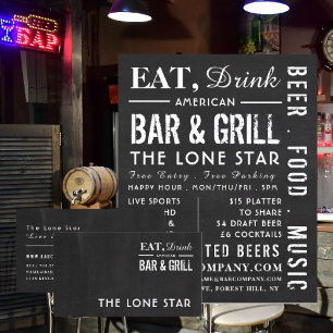 Eet, Drink Krijtbord, Pub/Brouwerij Reclame Flyer