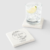 Eet, Drink & Lach Aangepaste Naam Marmeren Onderze Stenen Onderzetter (Zijkant)