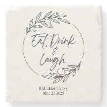 Eet, Drink & Lach Aangepaste naam marmeren onderze
