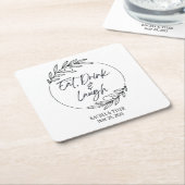 Eet, Drink & Lach Aangepaste naam papieren onderze Kartonnen Onderzetters (Schuin)