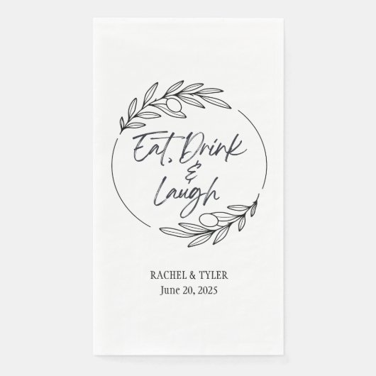 Eet, Drink & Lach Aangepaste naam papieren servet (Voorkant)