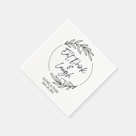 Eet, Drink & Lach Aangepaste Naam servetten (Hoek)