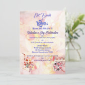 Eet Drink & Liefde Hart Valentijnsdag Celebration Kaart (Staand voorkant)