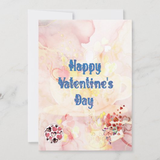 Eet Drink & Liefde Hart Valentijnsdag Celebration Kaart (Achterkant)