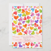 Eet Drink & Liefde Harten Waterverf Valentijn Part Kaart (Achterkant)