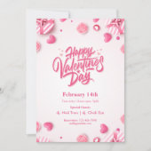 "Eet, Drink & Liefde" Valentijnsdag Party Invitati Kaart (Voorkant)