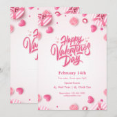 "Eet, Drink & Liefde" Valentijnsdag Party Invitati Kaart (Voorkant / Achterkant)