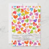 Eet Drink & Liefde Waterverf Gouden Hart Vday Part Kaart (Achterkant)