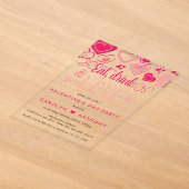 "Eet, Drink & Love" Valentijnsdagfeest Acryl Uitnodigingen (Laagn)
