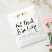 Eet drink met geluk casino chips Lottery Ticket Bedankzakje (Gezegeld)