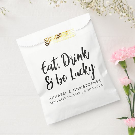 Eet drink met geluk casino chips Lottery Ticket Bedankzakje (Gezegeld)