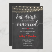 Eet drink n binnenkort om te trouwen kaart (Voorkant / Achterkant)