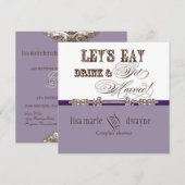 Eet, Drink n Get Married Couples Douche Uitnodigin Kaart (Voorkant / Achterkant)