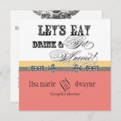 Eet, Drink n Get Married Couples Douche Uitnodigin Kaart (Voorkant / Achterkant)
