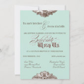 Eet, Drink n Get Married Couples Douche Uitnodigin Kaart (Achterkant)