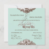 Eet, Drink n Get Married Couples Douche Uitnodigin Kaart (Achterkant)