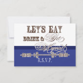 Eet, Drink n Get Married Formal RSVP-reactiekaart RSVP Kaartje (Voorkant)