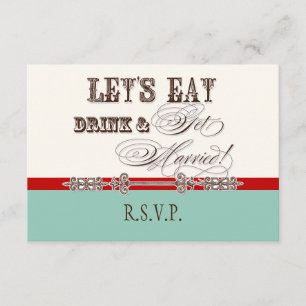 Eet, Drink n Get Married Formal RSVP-reactiekaart RSVP Kaartje