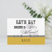 Eet, Drink n Get Married Formal RSVP-reactiekaart RSVP Kaartje (Staand voorkant)