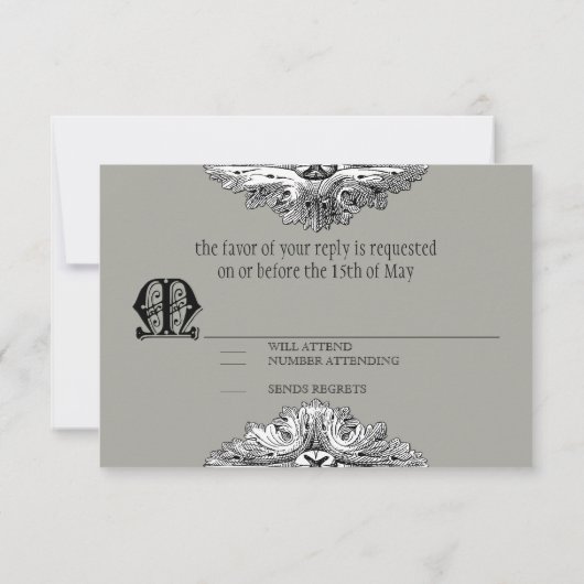 Eet, Drink n Get Married Formal RSVP-reactiekaart RSVP Kaartje (Achterkant)