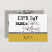Eet, Drink n Get Married Formal RSVP-reactiekaart RSVP Kaartje (Voorkant / Achterkant)