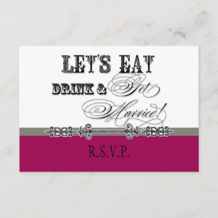 Eet, Drink n Get Married Formal RSVP-reactiekaart RSVP Kaartje