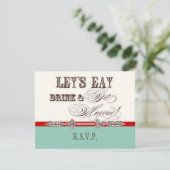 Eet, Drink n Get Married Formal RSVP-reactiekaart RSVP Kaartje (Staand voorkant)