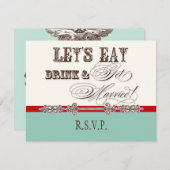 Eet, Drink n Get Married Formal RSVP-reactiekaart RSVP Kaartje (Voorkant / Achterkant)