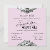 Eet, Drink n Getrouwd bruids doucheuitnodiging Kaart (Achterkant)